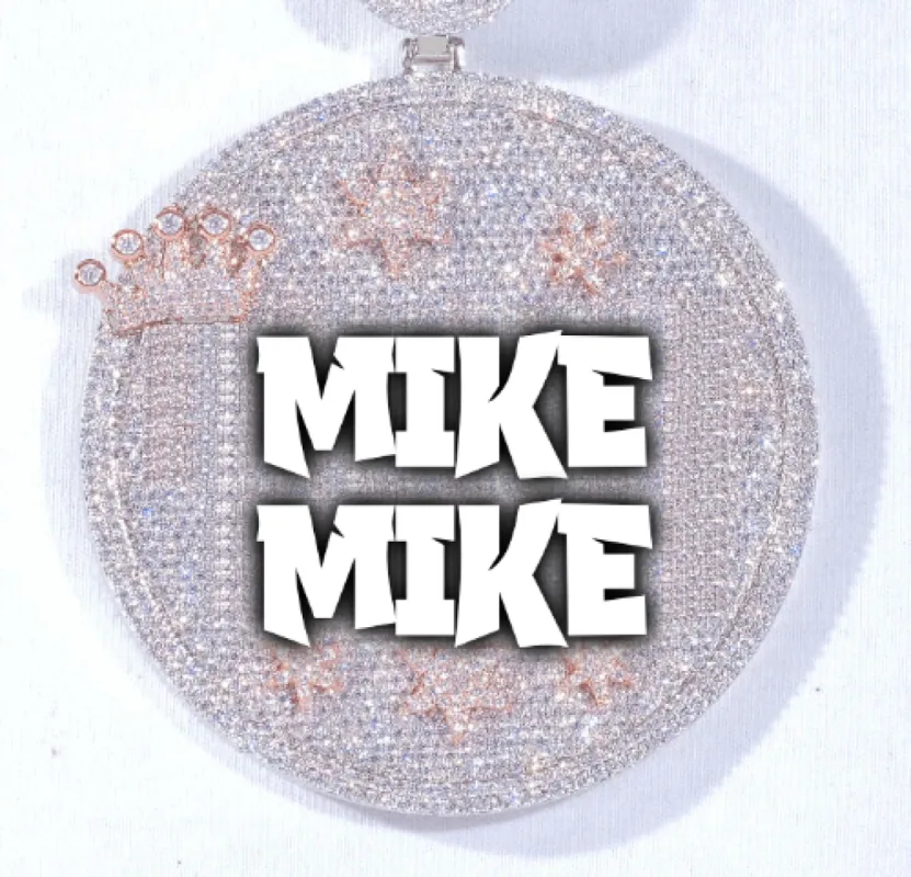 CUSTOM LETTER NECKLACE 3D BIG CROWN DISC made by The GUU Shop