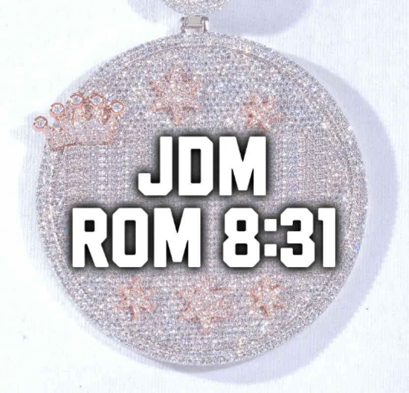 CUSTOM LETTER NECKLACE 3D BIG CROWN DISC sold by The GUU Shop