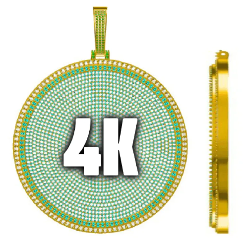 CUSTOM LETTER NECKLACE 3D BIG DISC sold by The GUU Shop