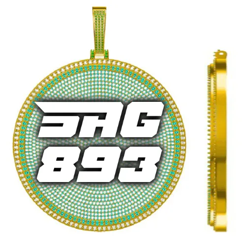 CUSTOM LETTER NECKLACE 3D BIG DISC sold by The GUU Shop