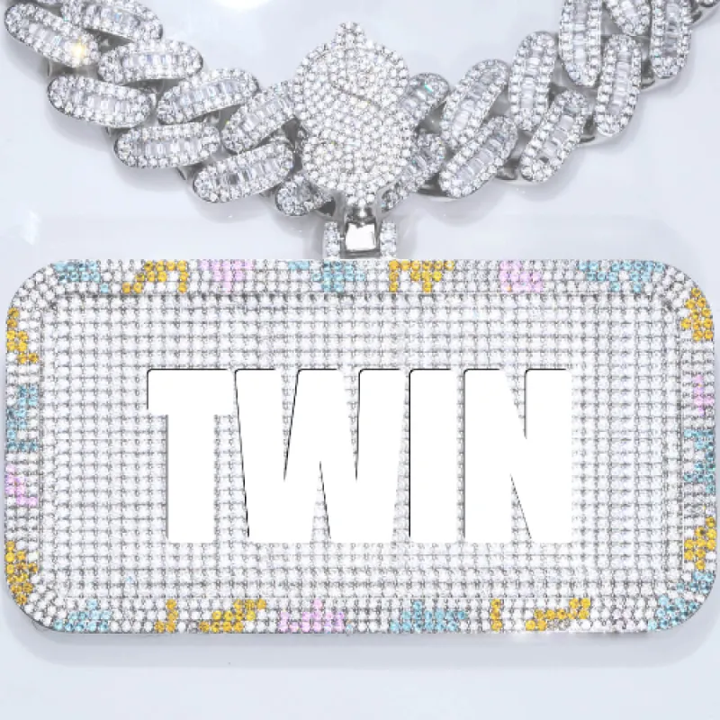 CUSTOM LETTER NECKLACE 3D COLORFUL SQUARE sold by The GUU Shop