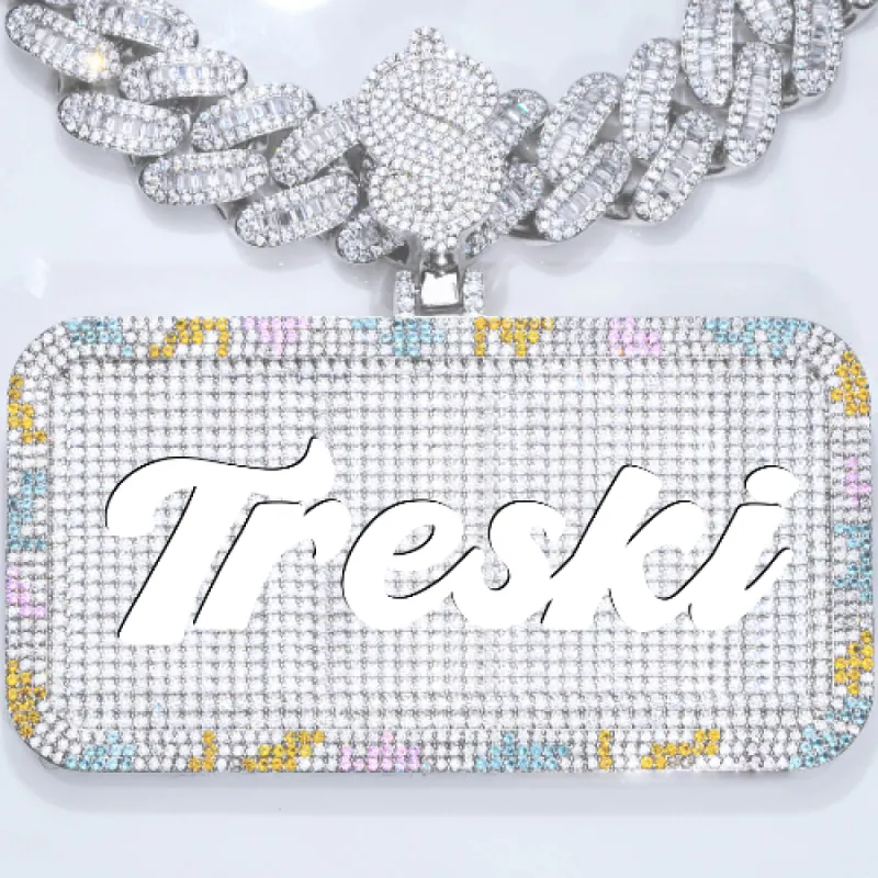 CUSTOM LETTER NECKLACE 3D COLORFUL SQUARE sold by The GUU Shop