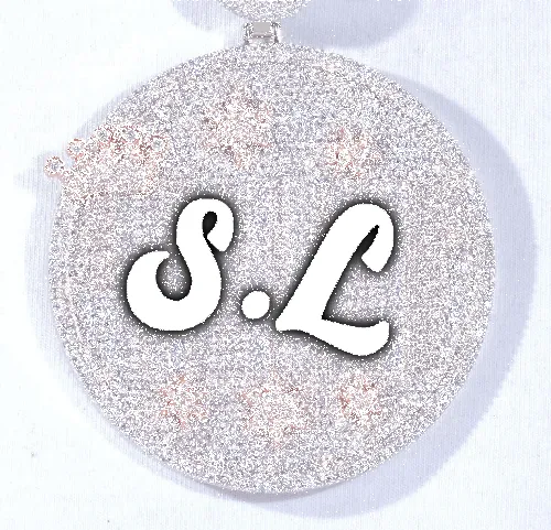 CUSTOM LETTER NECKLACE 3D BIG CROWN DISC sold by The GUU Shop