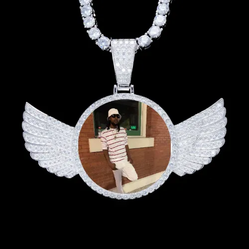 925S & VVS Moissanite 3D Wing Custom Picture Pendant sold by The GUU Shop