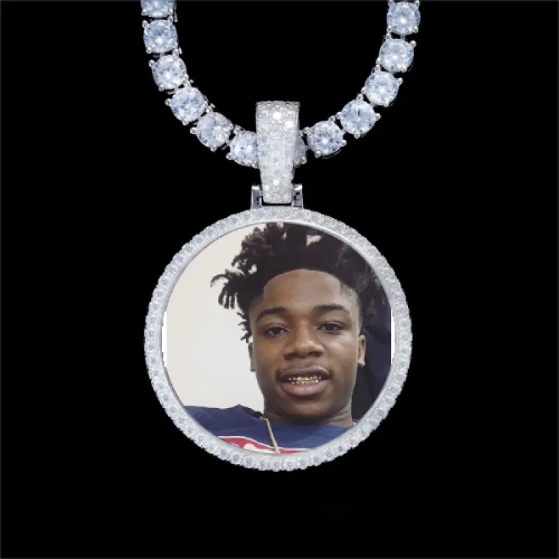 925S & VVS Moissanite 3D Circle Custom Picture Pendant sold by The GUU Shop