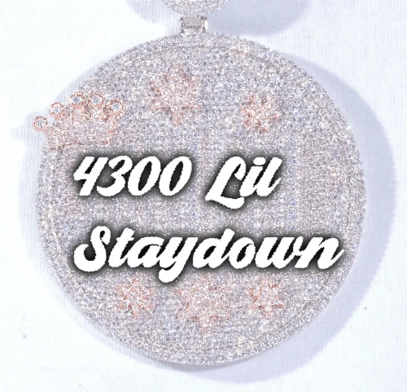 CUSTOM LETTER NECKLACE 3D BIG CROWN DISC made by The GUU Shop