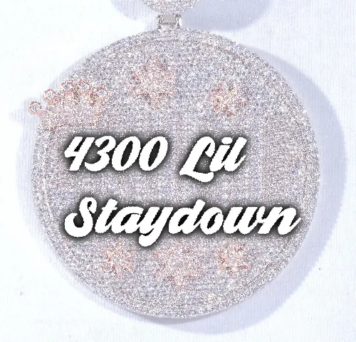 CUSTOM LETTER NECKLACE 3D BIG CROWN DISC sold by The GUU Shop