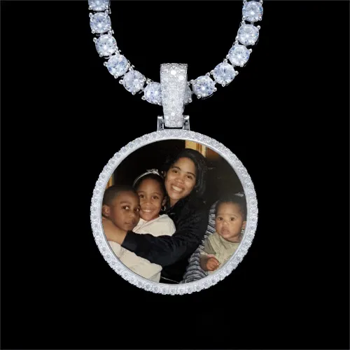 925S & VVS Moissanite 3D Circle Custom Picture Pendant sold by The GUU Shop