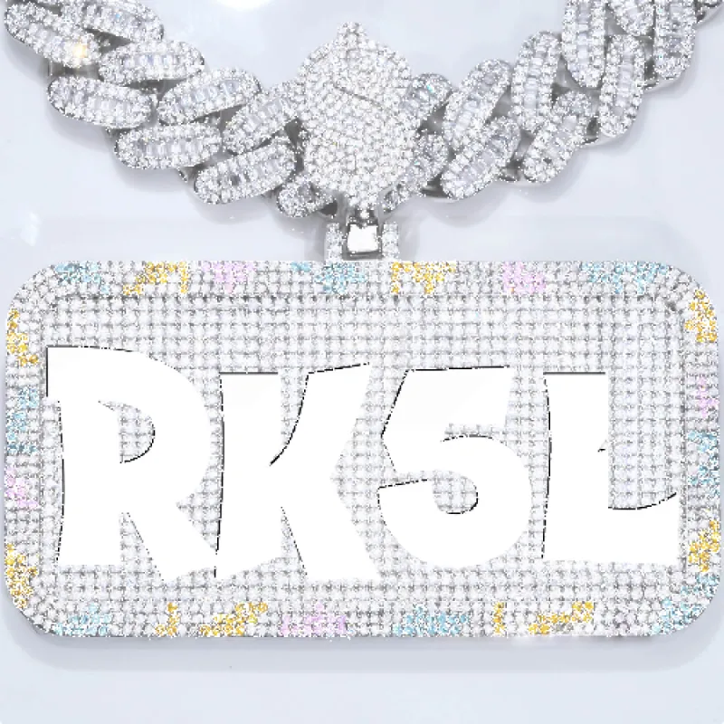 CUSTOM LETTER NECKLACE 3D COLORFUL SQUARE made by The GUU Shop