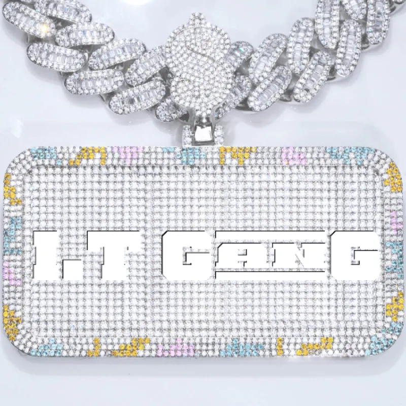 CUSTOM LETTER NECKLACE 3D COLORFUL SQUARE sold by The GUU Shop