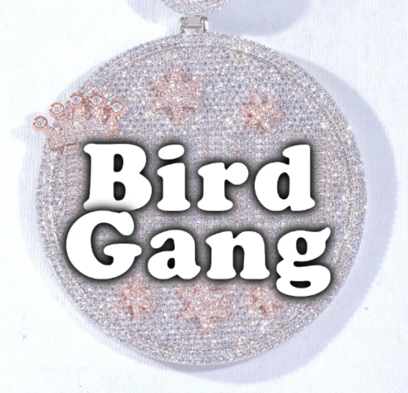 CUSTOM LETTER NECKLACE 3D BIG CROWN DISC sold by The GUU Shop