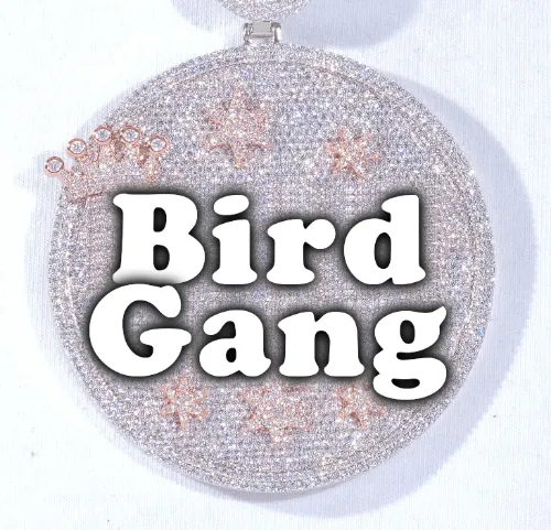 CUSTOM LETTER NECKLACE 3D BIG CROWN DISC sold by The GUU Shop