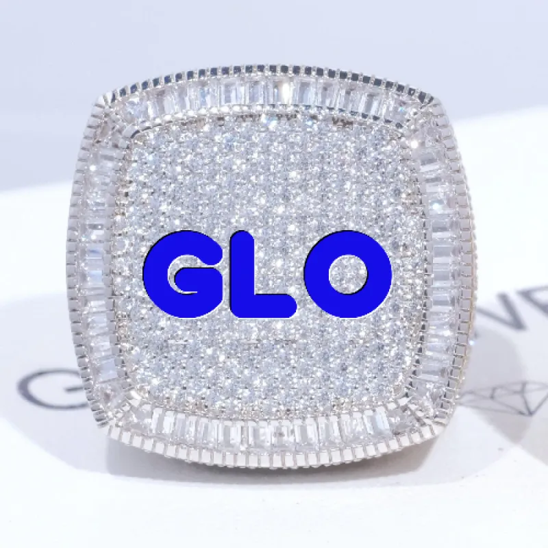 CUSTOM LETTER 3D ICED RING sold by The GUU Shop