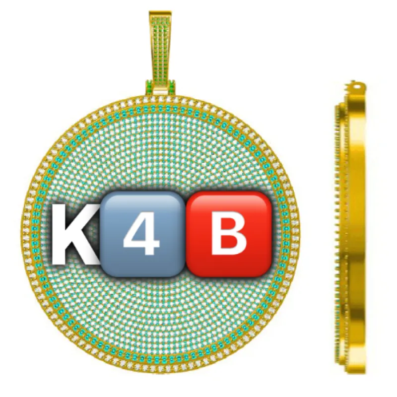 CUSTOM LETTER NECKLACE 3D BIG DISC made by The GUU Shop