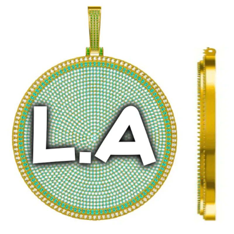 CUSTOM LETTER NECKLACE 3D BIG DISC made by The GUU Shop