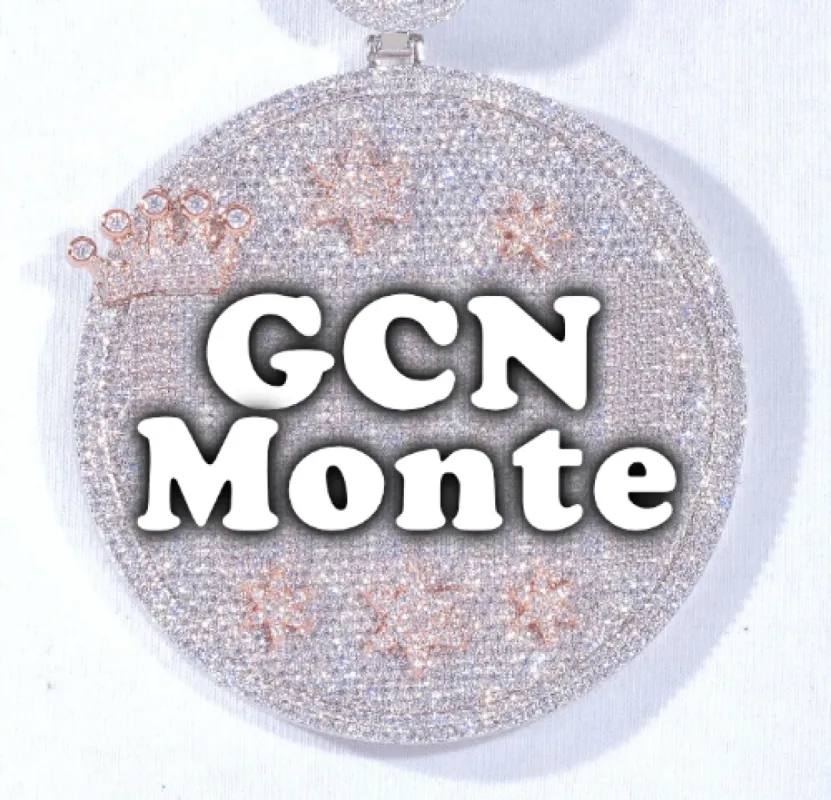 CUSTOM LETTER NECKLACE 3D BIG CROWN DISC sold by The GUU Shop