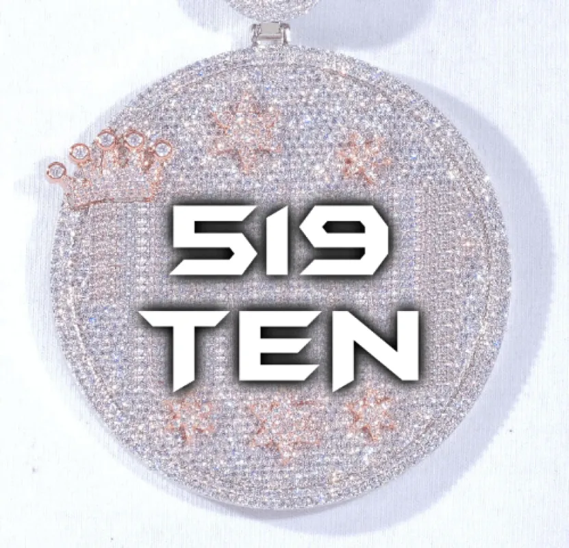 CUSTOM LETTER NECKLACE 3D BIG CROWN DISC sold by The GUU Shop