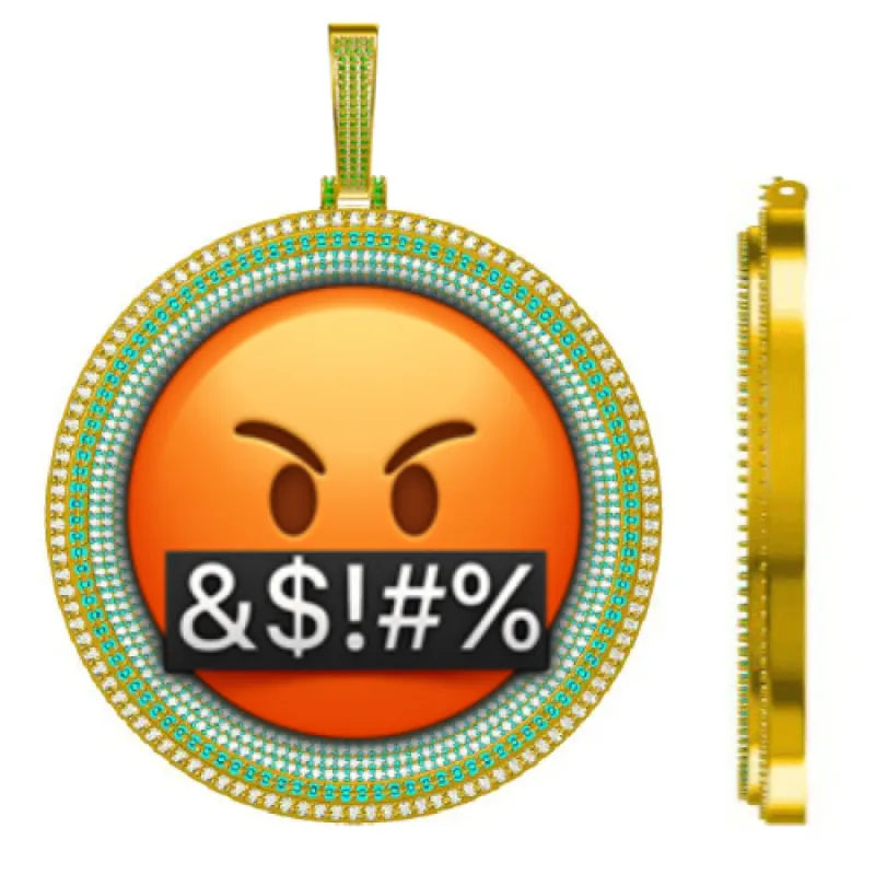 CUSTOM LETTER NECKLACE 3D BIG DISC sold by The GUU Shop