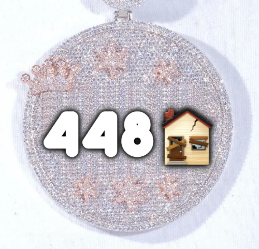 CUSTOM LETTER NECKLACE 3D BIG CROWN DISC sold by The GUU Shop