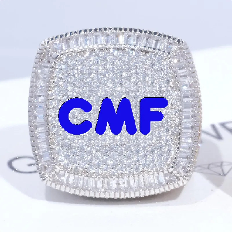 CUSTOM LETTER 3D ICED RING sold by The GUU Shop