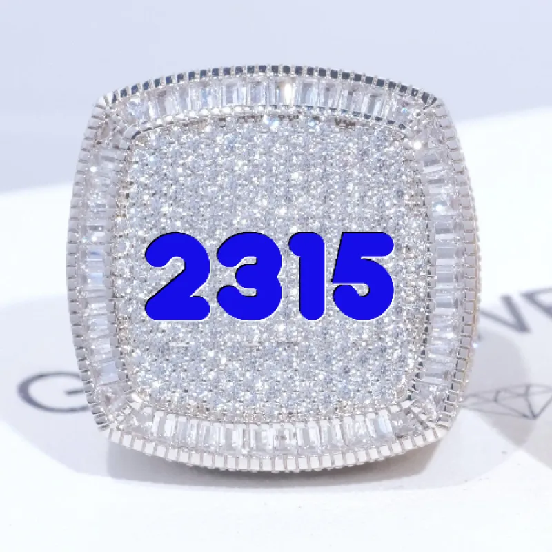 CUSTOM LETTER 3D ICED RING sold by The GUU Shop