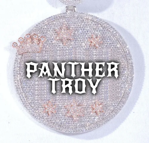 CUSTOM LETTER NECKLACE 3D BIG CROWN DISC sold by The GUU Shop