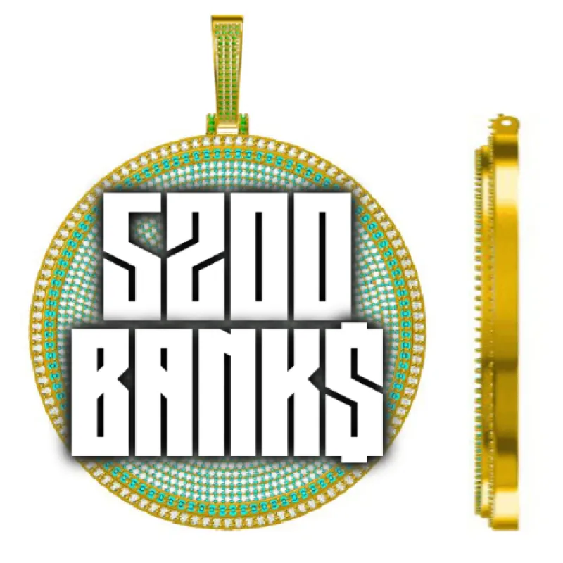 CUSTOM LETTER NECKLACE 3D BIG DISC sold by The GUU Shop