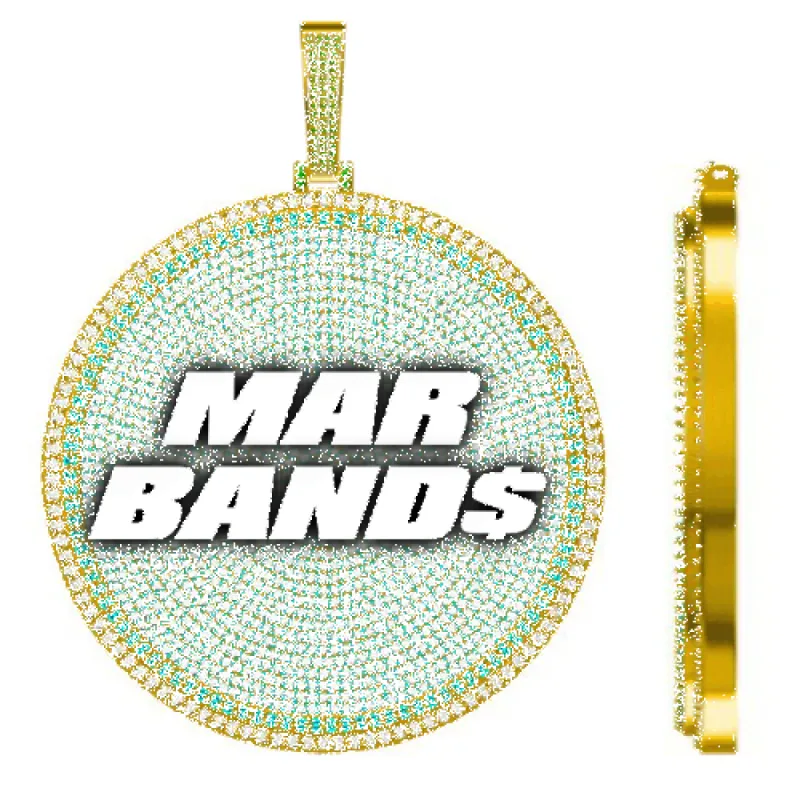 CUSTOM LETTER NECKLACE 3D BIG DISC sold by The GUU Shop