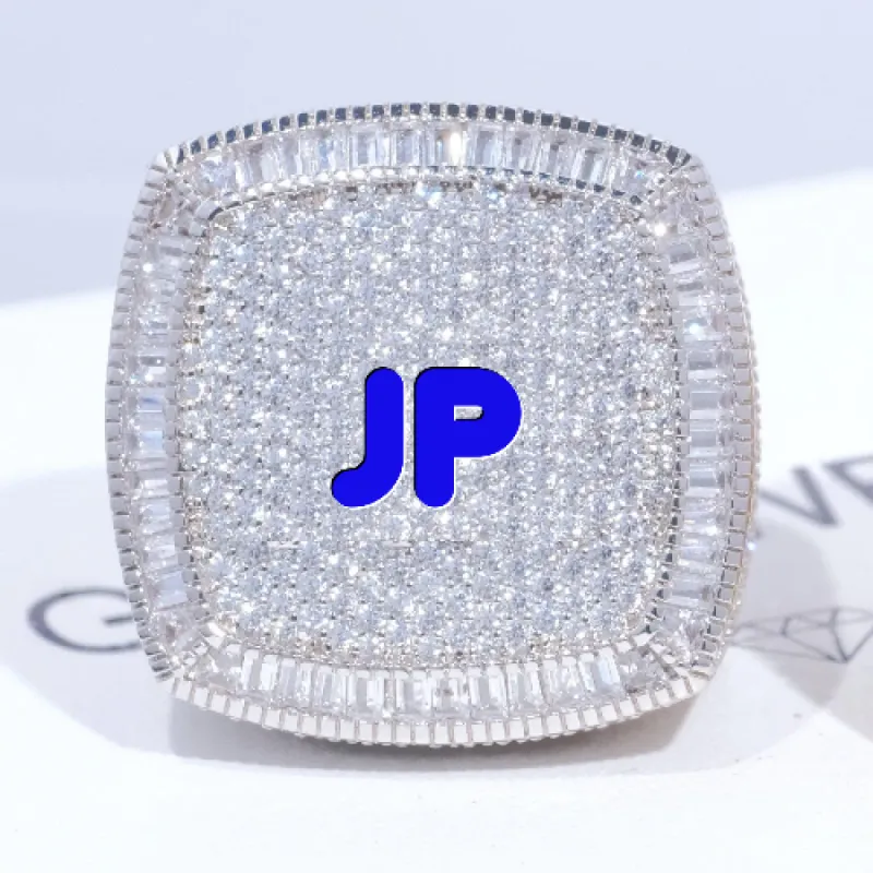 CUSTOM LETTER 3D ICED RING sold by The GUU Shop