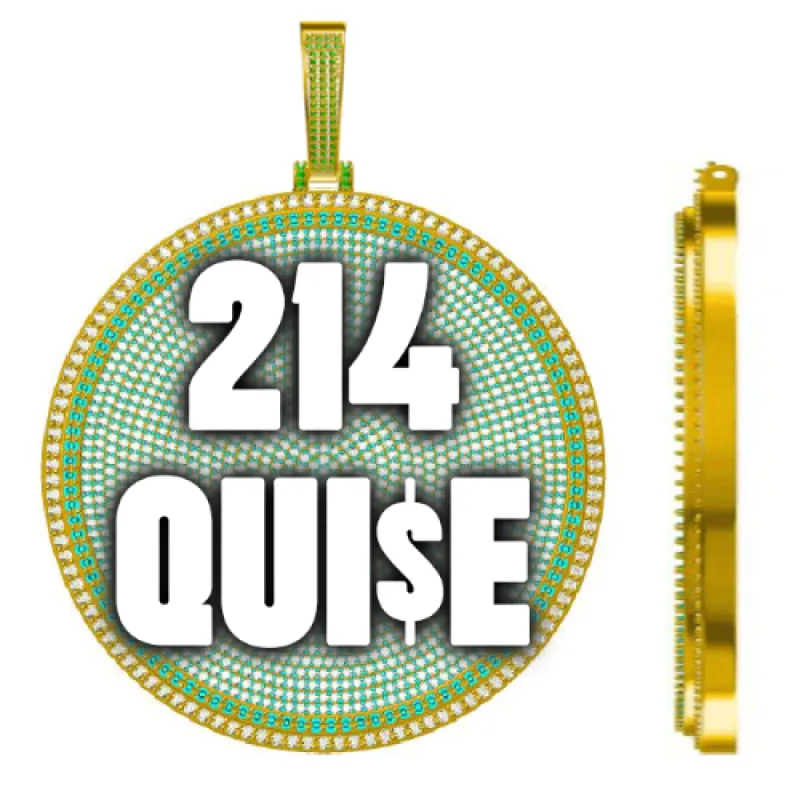 CUSTOM LETTER NECKLACE 3D BIG DISC sold by The GUU Shop