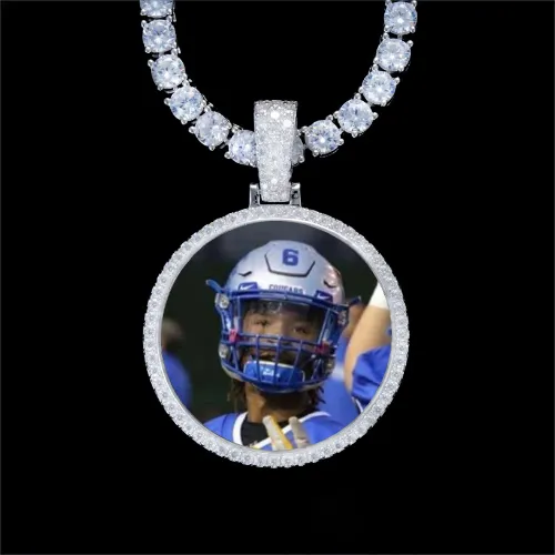 925S & VVS Moissanite 3D Circle Custom Picture Pendant sold by The GUU Shop