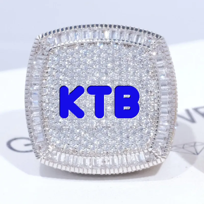 CUSTOM LETTER 3D ICED RING sold by The GUU Shop