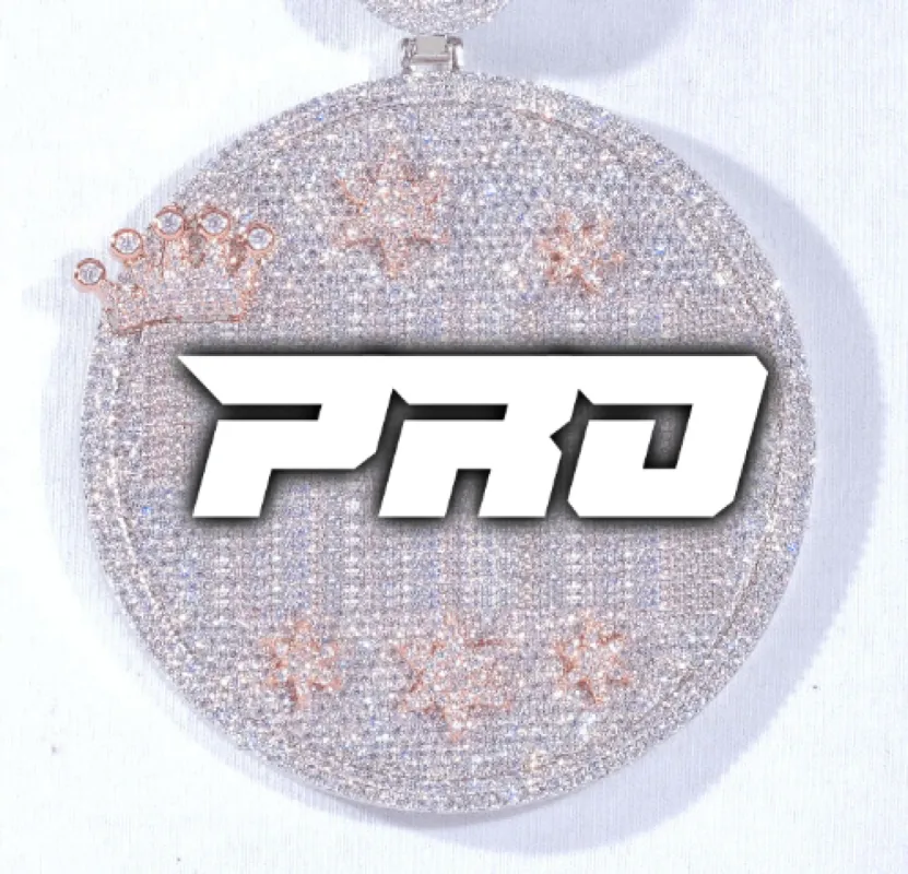 CUSTOM LETTER NECKLACE 3D BIG CROWN DISC sold by The GUU Shop