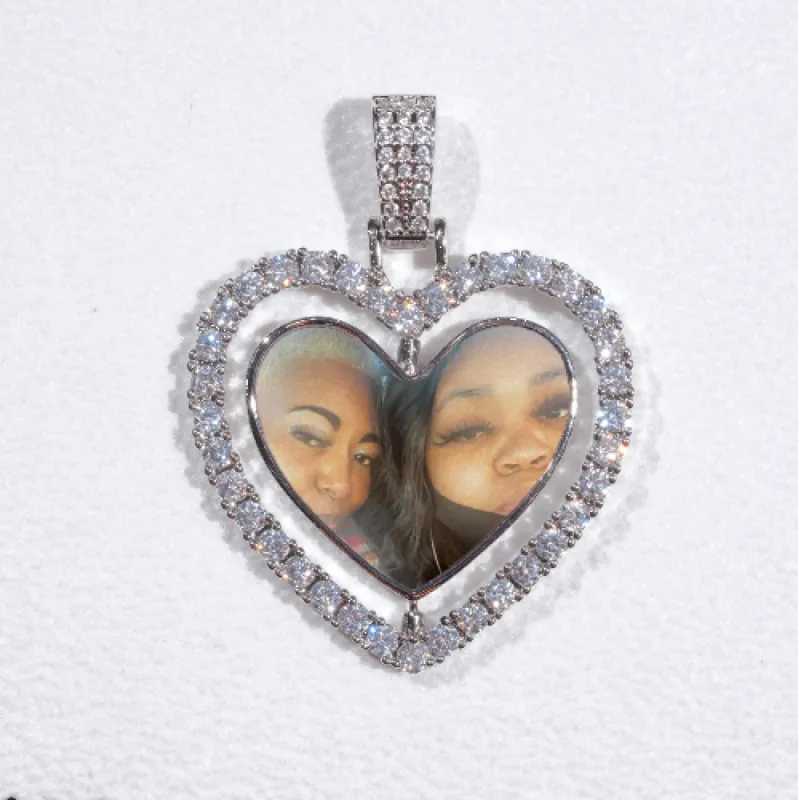 3D Spinning 2-Faced Heart Custom Picture Pendant sold by The GUU Shop