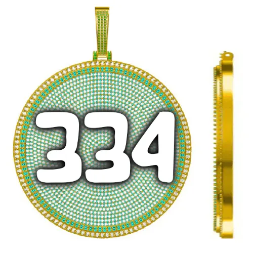 CUSTOM LETTER NECKLACE 3D BIG DISC sold by The GUU Shop