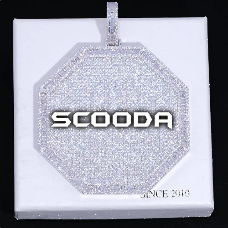 CUSTOM LETTER NECKLACE 3D BIG OCTAGON sold by The GUU Shop