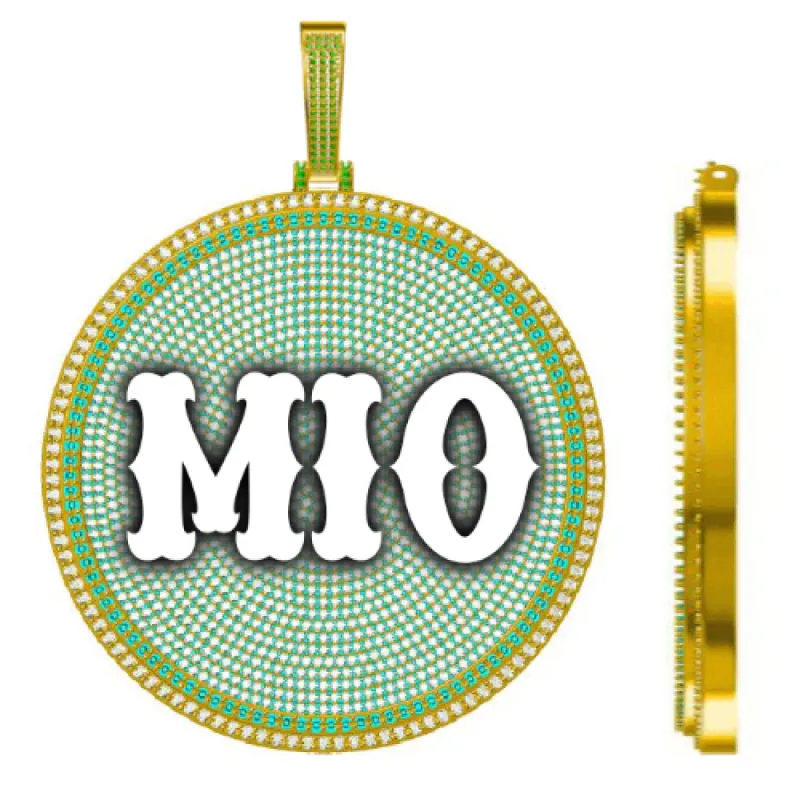 CUSTOM LETTER NECKLACE 3D BIG DISC sold by The GUU Shop