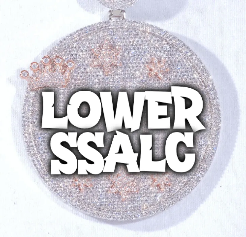 CUSTOM LETTER NECKLACE 3D BIG CROWN DISC sold by The GUU Shop