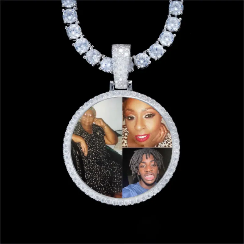 925S & VVS Moissanite 3D Circle Custom Picture Pendant sold by The GUU Shop