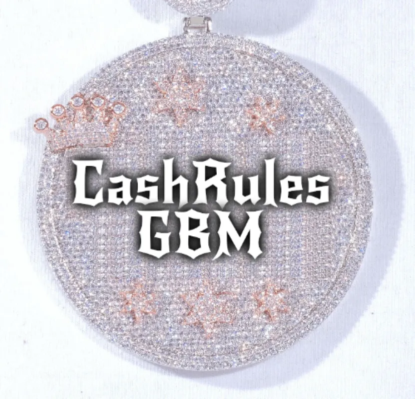 CUSTOM LETTER NECKLACE 3D BIG CROWN DISC sold by The GUU Shop