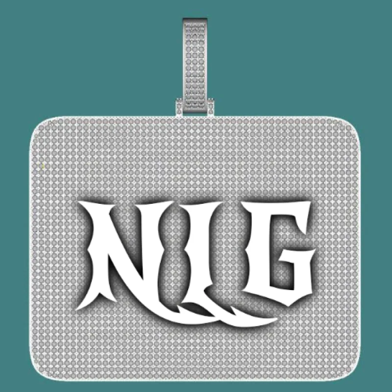 CUSTOM LETTER NECKLACE 3D BIG SQUARE sold by The GUU Shop