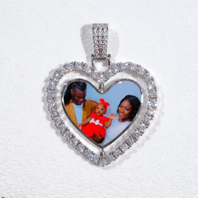 3D Spinning 2-Faced Heart Custom Picture Pendant sold by The GUU Shop