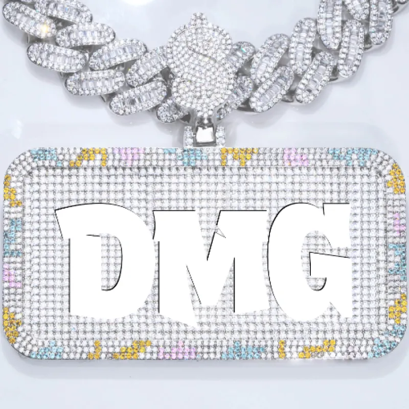 CUSTOM LETTER NECKLACE 3D COLORFUL SQUARE sold by The GUU Shop