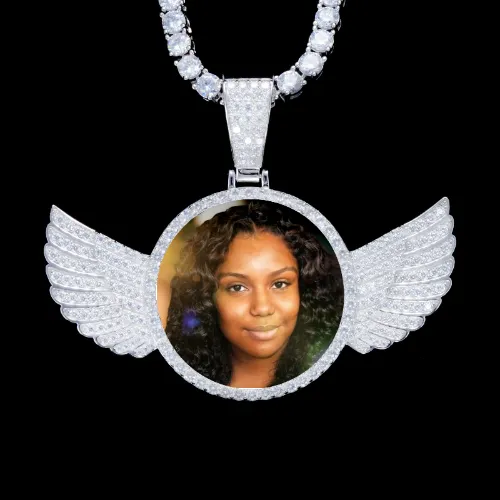 925S & VVS Moissanite 3D Wing Custom Picture Pendant sold by The GUU Shop