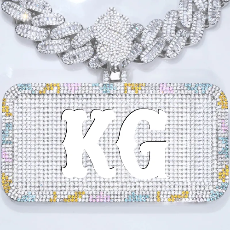 CUSTOM LETTER NECKLACE 3D COLORFUL SQUARE sold by The GUU Shop