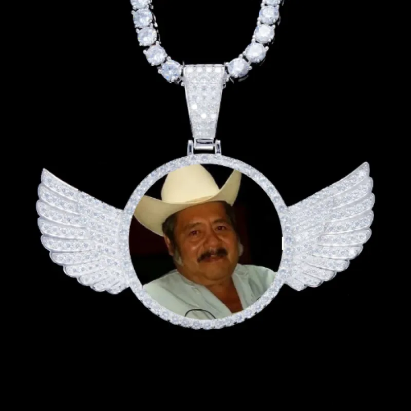 925S & VVS Moissanite 3D Wing Custom Picture Pendant sold by The GUU Shop