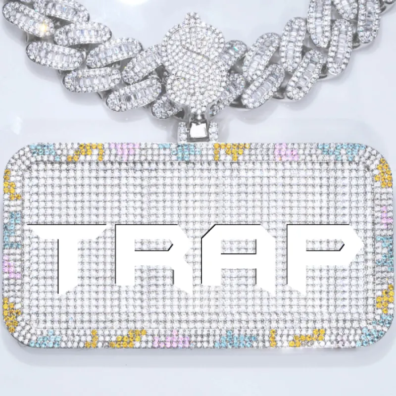 CUSTOM LETTER NECKLACE 3D COLORFUL SQUARE sold by The GUU Shop