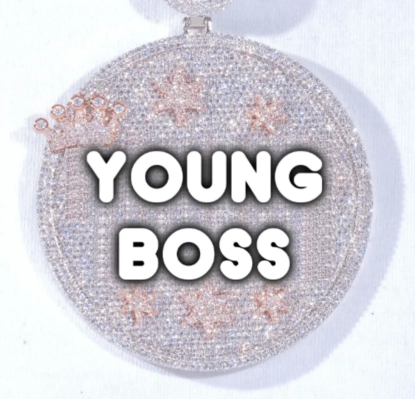 CUSTOM LETTER NECKLACE 3D BIG CROWN DISC sold by The GUU Shop