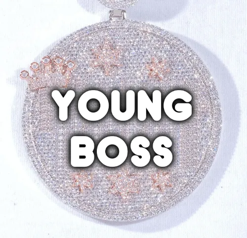 CUSTOM LETTER NECKLACE 3D BIG CROWN DISC sold by The GUU Shop