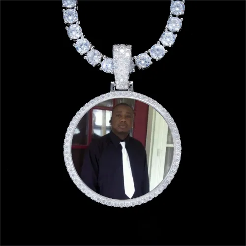 925S & VVS Moissanite 3D Circle Custom Picture Pendant sold by The GUU Shop